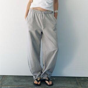 Zara loose light Gray Casual denim Pants— New!